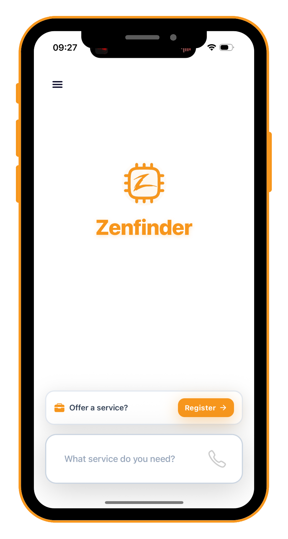 ZenFinder home screen